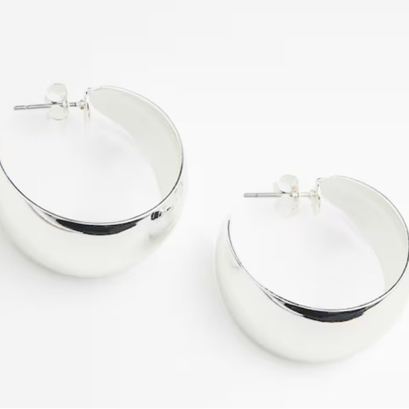Silver Hoop Earrings - Picture 1 of 9